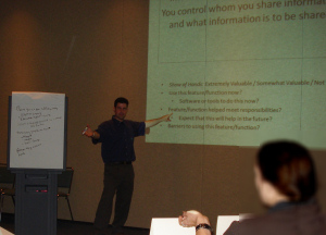 Focus group moderation at IAEM conference, Orlando, FL, 2009.